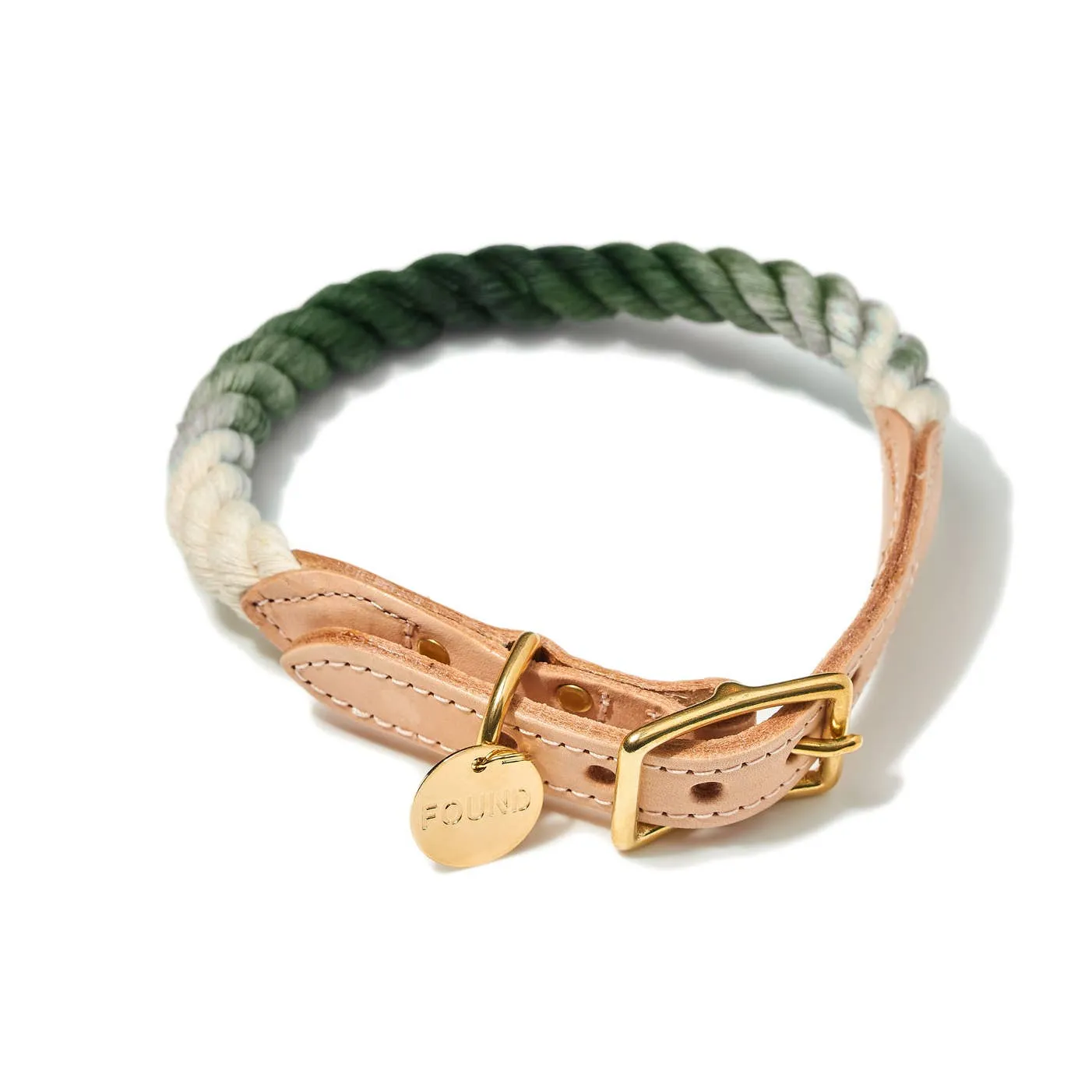 Found My Animal | Olive Ombre Cotton Rope Dog Collar