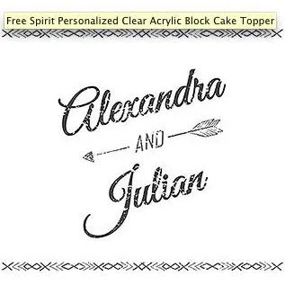 Free Spirit Personalized Clear Acrylic Block Cake Topper