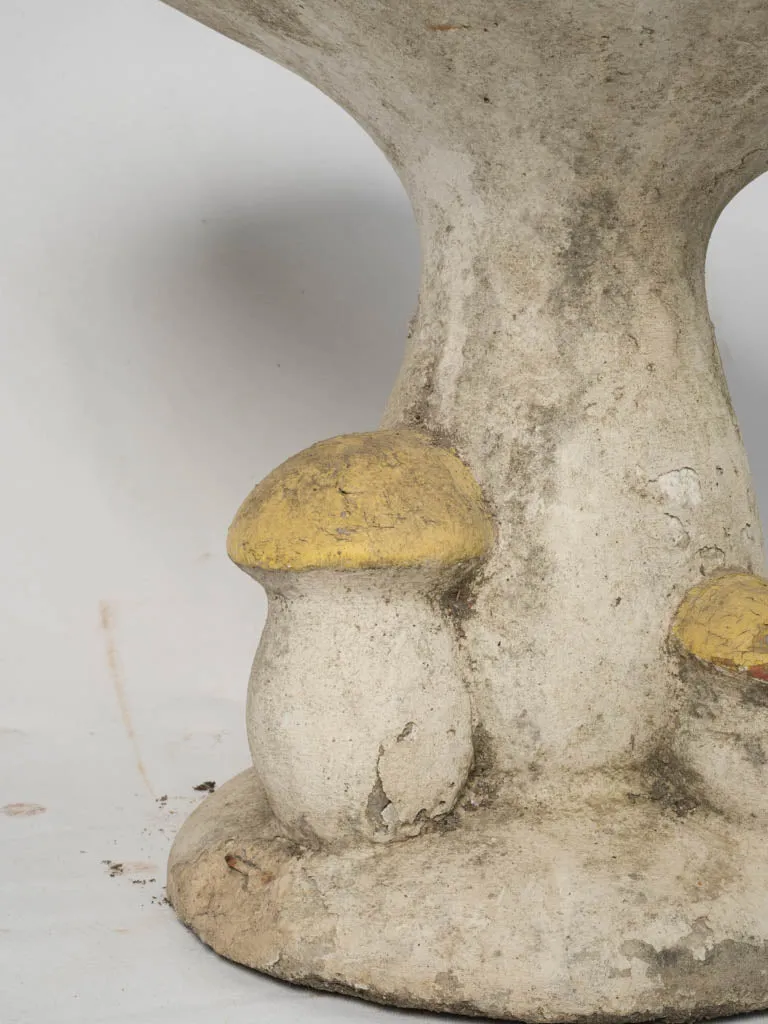 French Vintage Mushroom Garden Stool, 1940s/1950s (Yellow) 21¾"