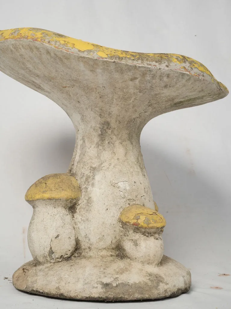 French Vintage Mushroom Garden Stool, 1940s/1950s (Yellow) 21¾"