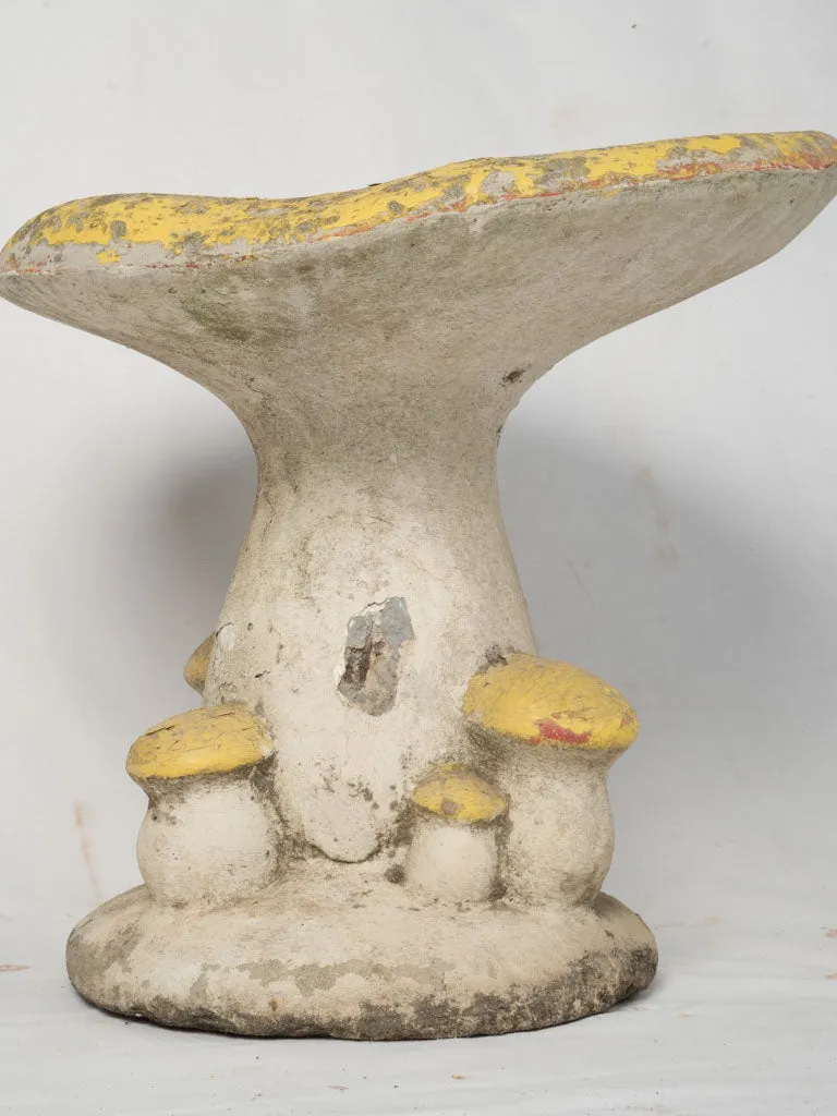 French Vintage Mushroom Garden Stool, 1940s/1950s (Yellow) 21¾"