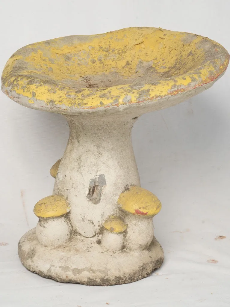French Vintage Mushroom Garden Stool, 1940s/1950s (Yellow) 21¾"