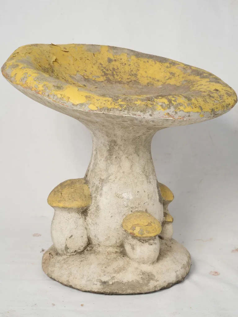 French Vintage Mushroom Garden Stool, 1940s/1950s (Yellow) 21¾"