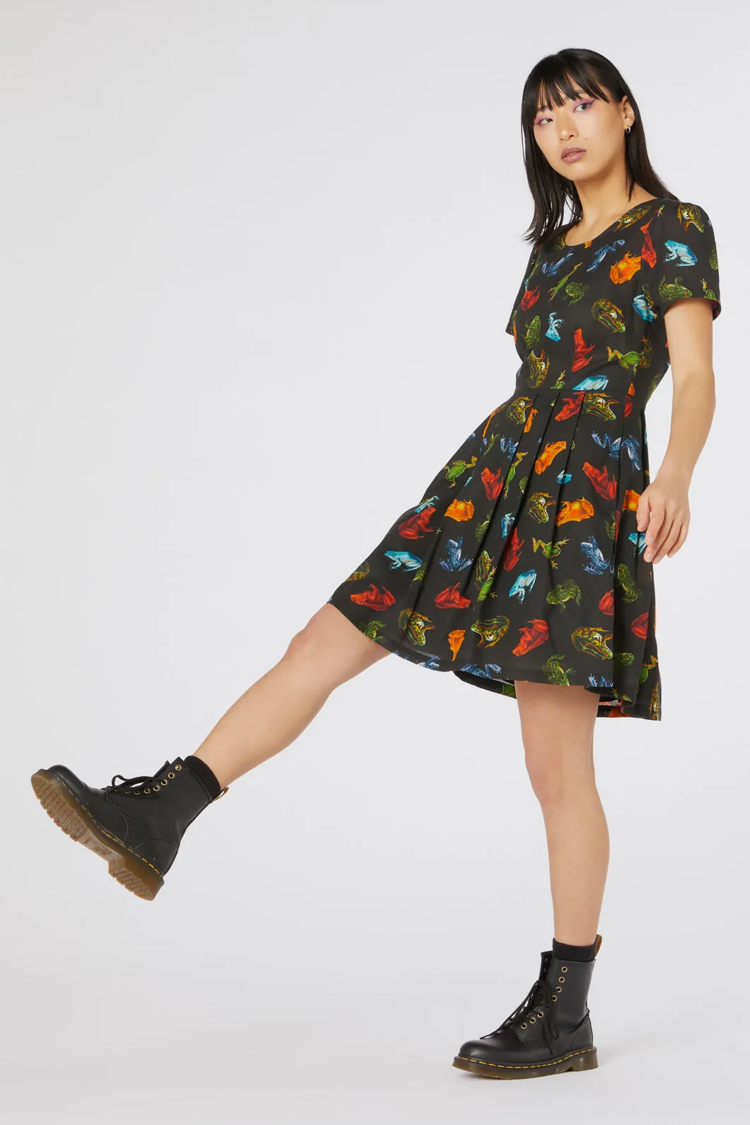 Frog Cotton Pleated Dress
