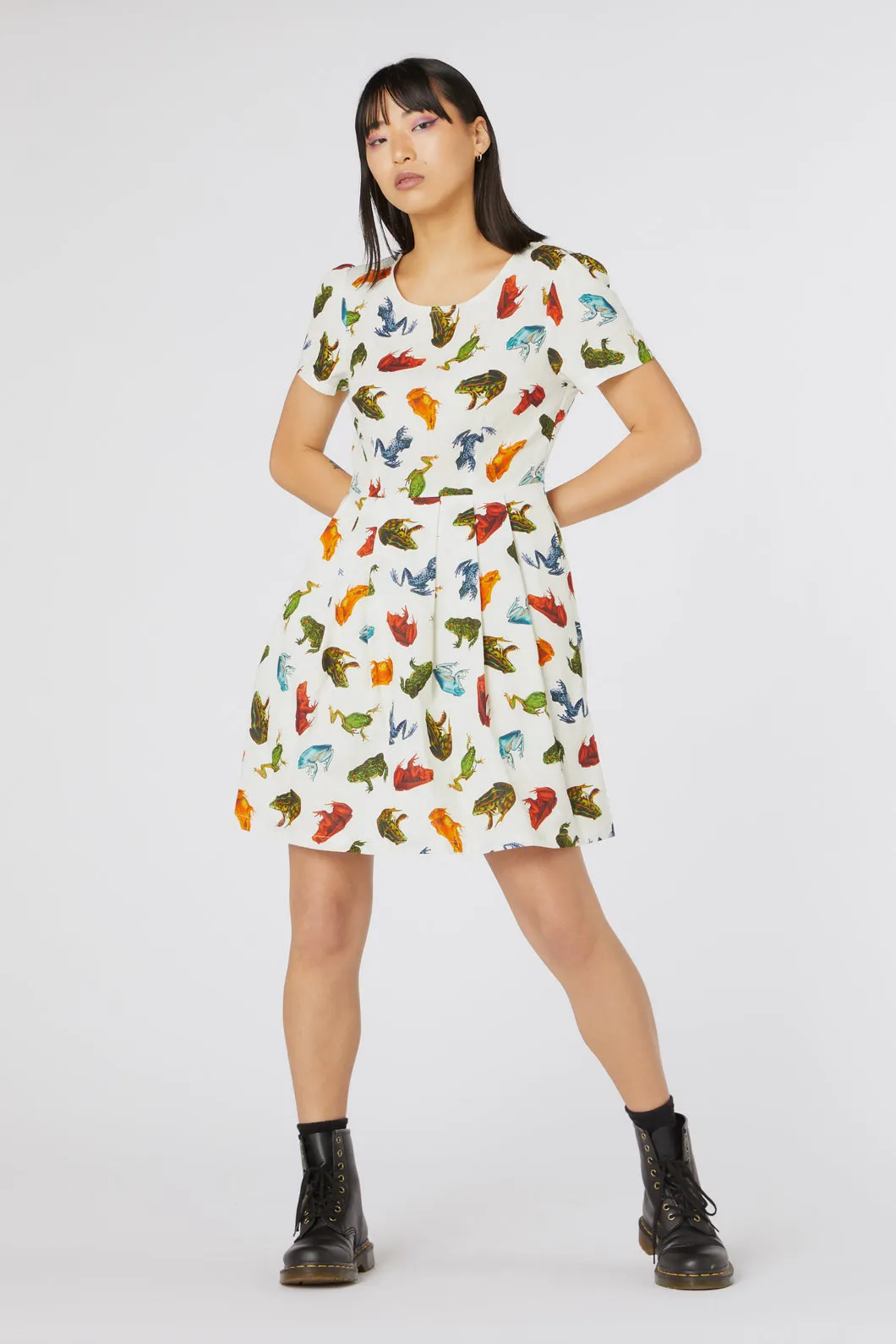 Frog Cotton Pleated Dress