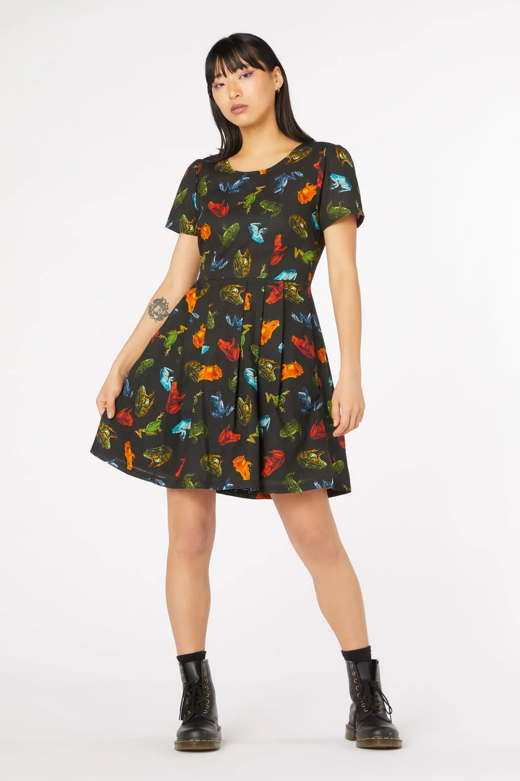 Frog Cotton Pleated Dress