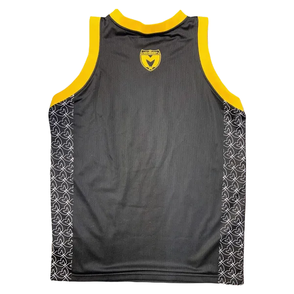 Fully Embroidered Basketball Jersey (Black and Gold)