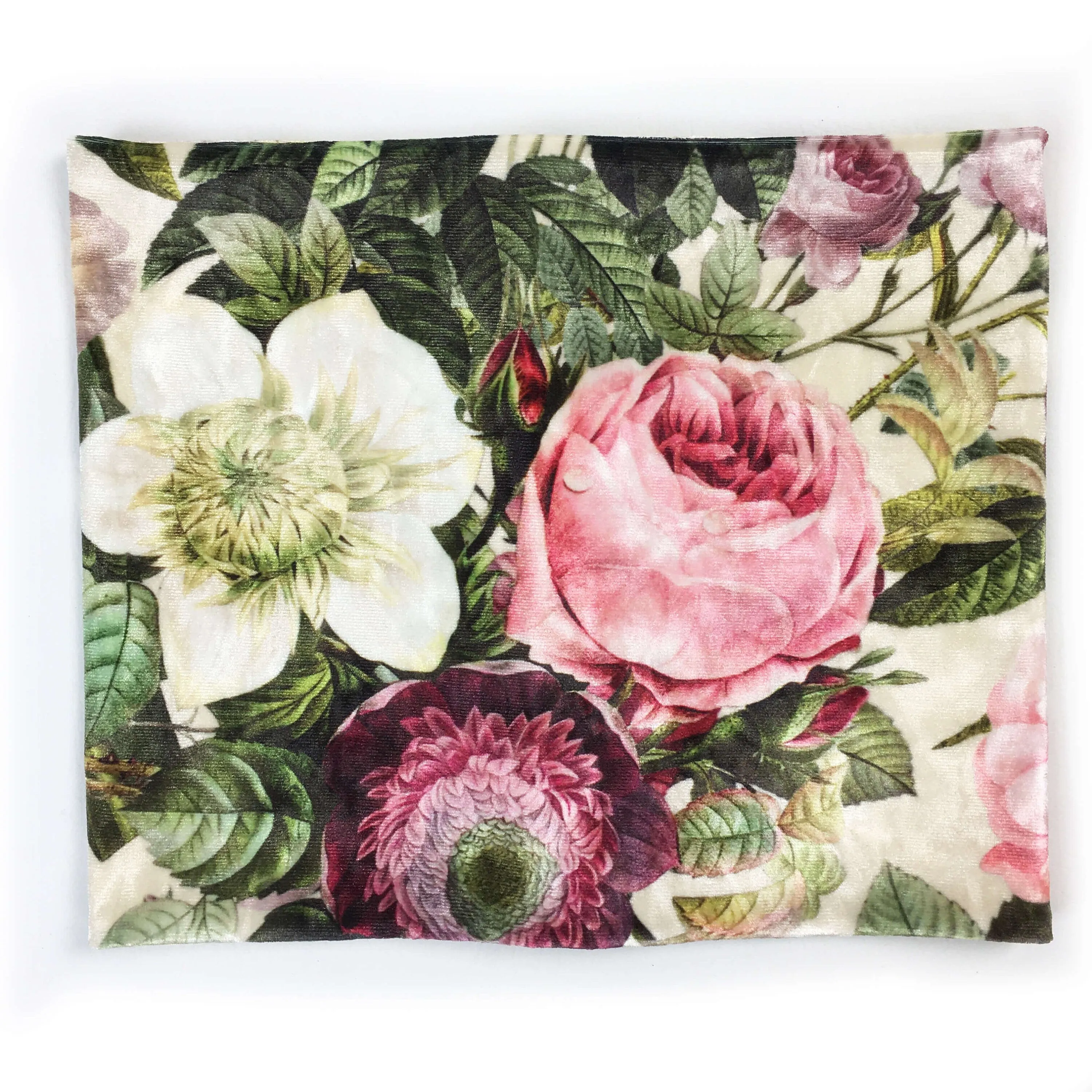 Garden Floral Versatile Scarf, Headband, HatBand, Neck Warmer, Washable, Ladies Scarf, Velour Scarf, Designer Gaiter,Velour/Silky Soft Knit
