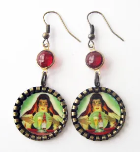 Gypsy Fortune Teller Crystal Ball Earrings