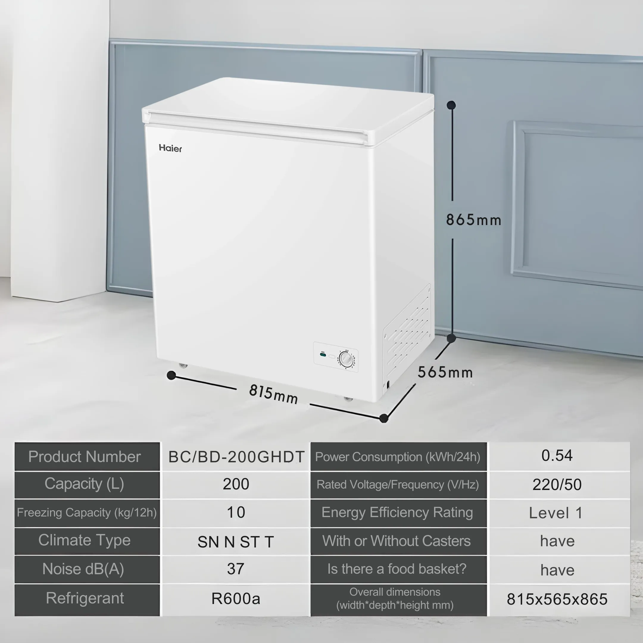 Haier Single Temperature Frost Reduction Chest Freezer