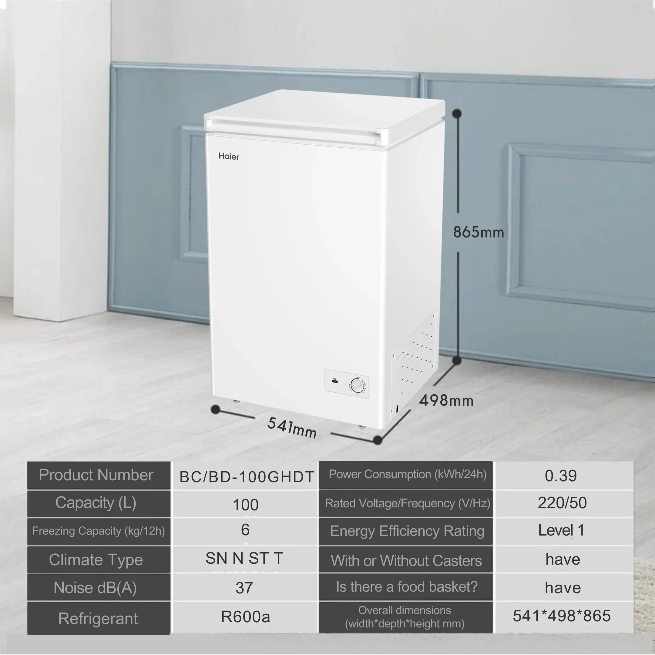 Haier Single Temperature Frost Reduction Chest Freezer