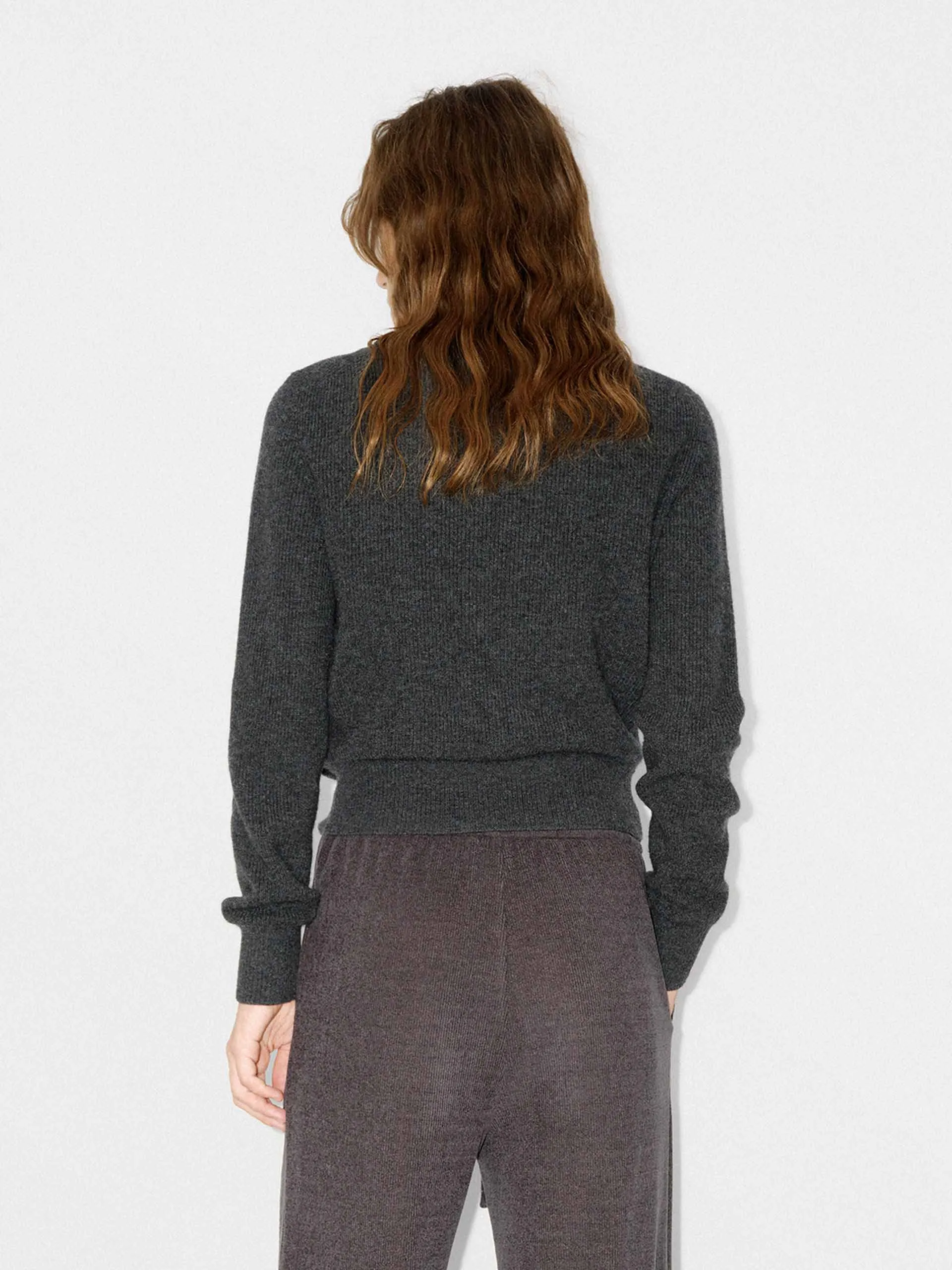 Half Button Wool Knit Top
