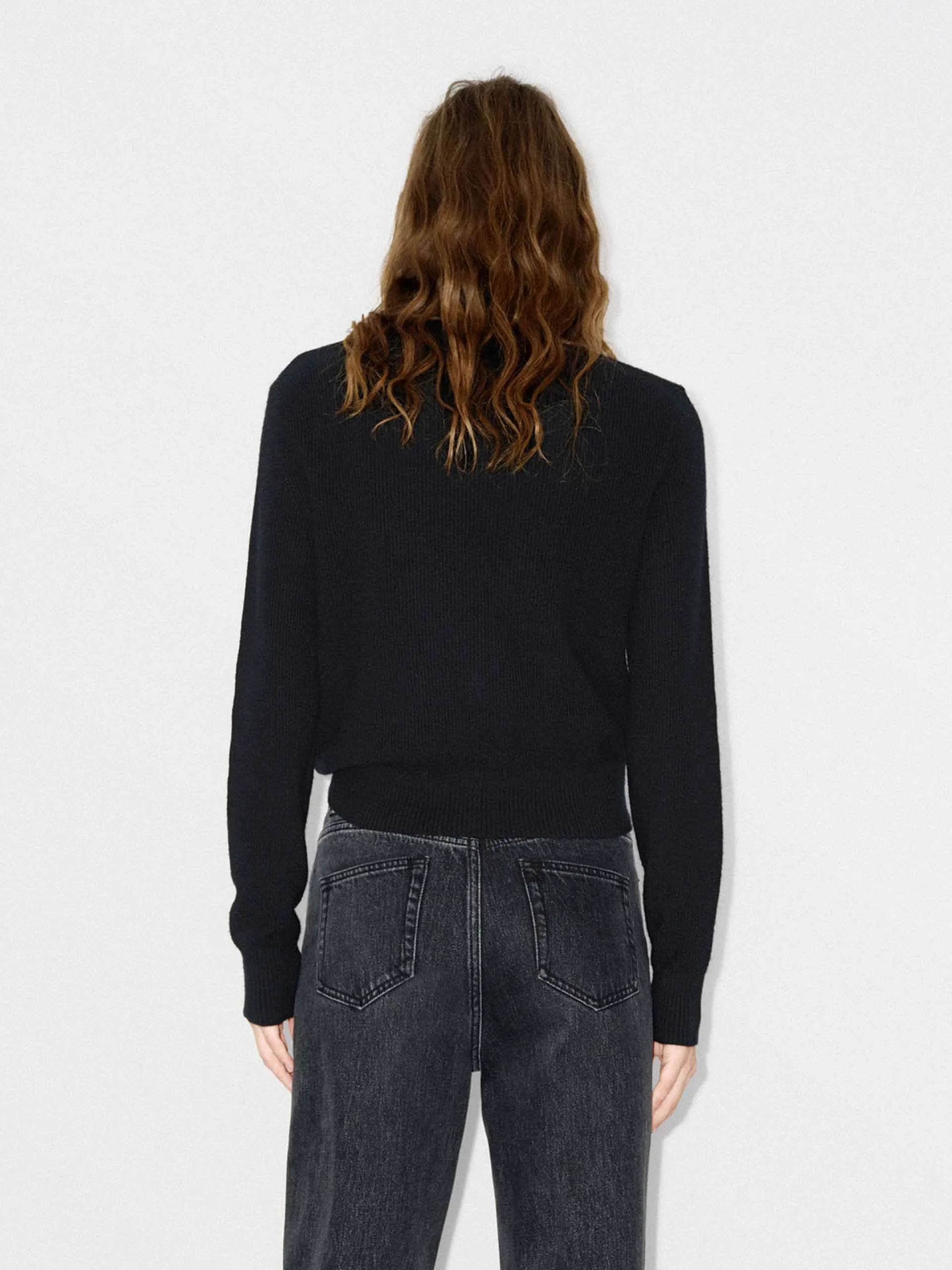 Half Button Wool Knit Top