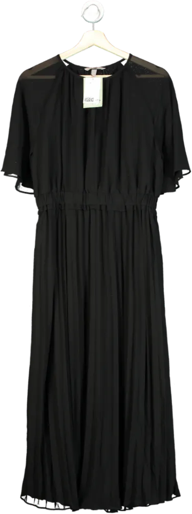 H&M Black Pleated Maxi Dress UK M
