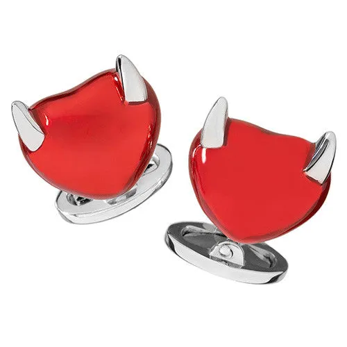 Heart with Horns Sterling Cufflinks