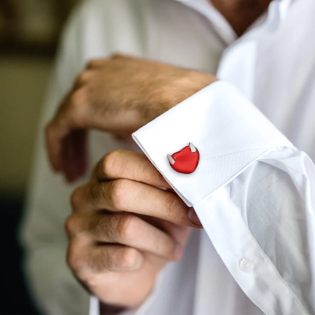 Heart with Horns Sterling Cufflinks