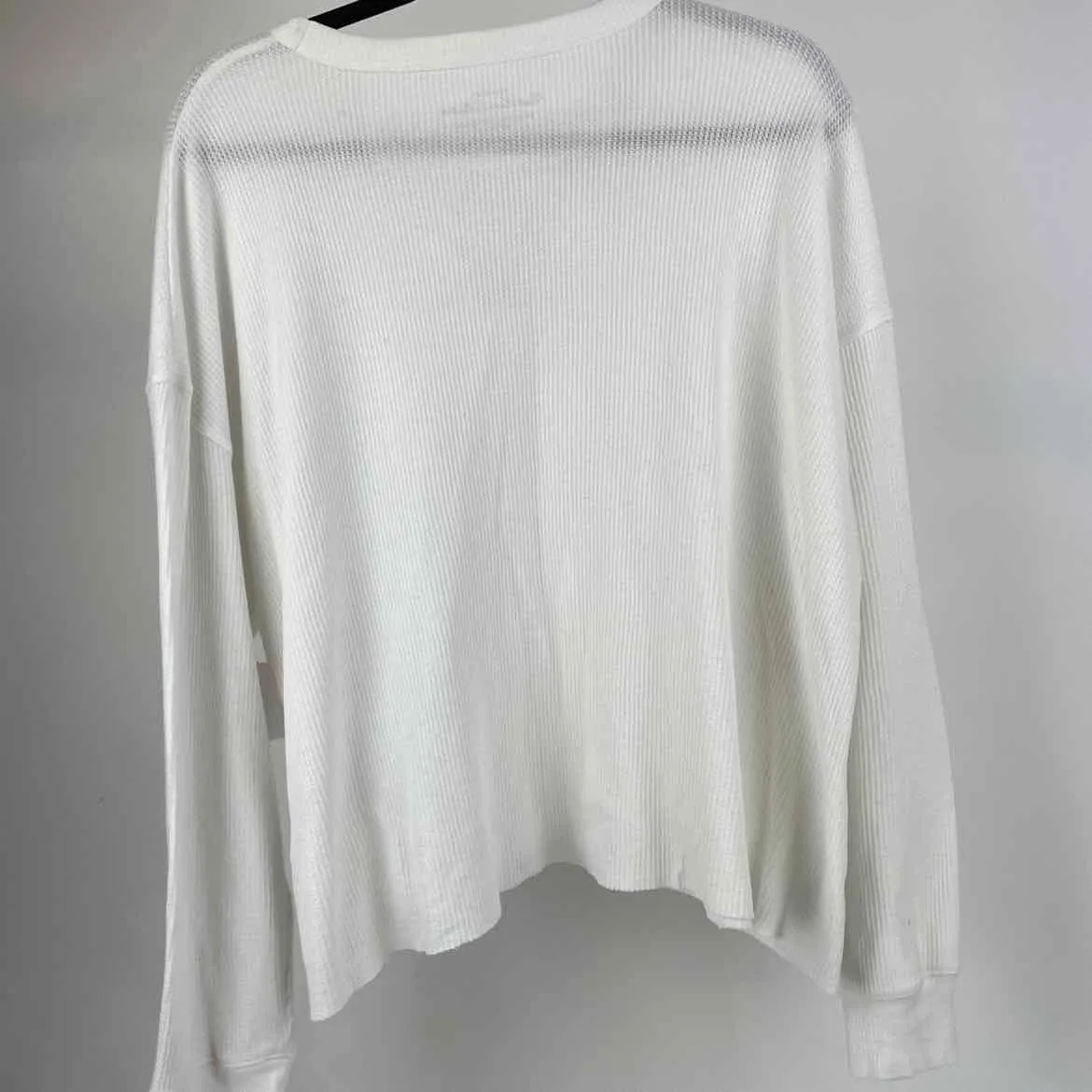 Hollister Size XL White Waffle Knit Top