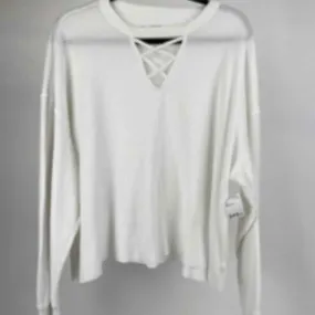 Hollister Size XL White Waffle Knit Top