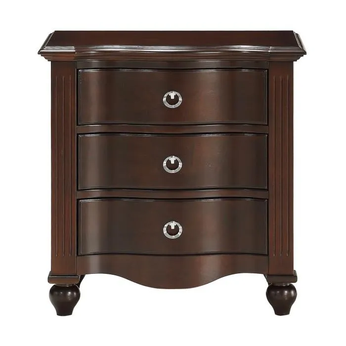 Homelegance Furniture Meghan 3-Drawer Nightstand in Espresso