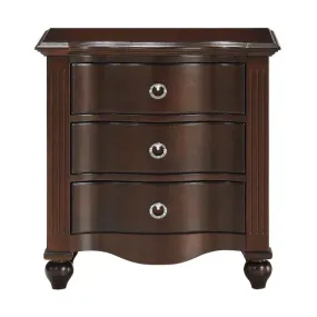 Homelegance Furniture Meghan 3-Drawer Nightstand in Espresso
