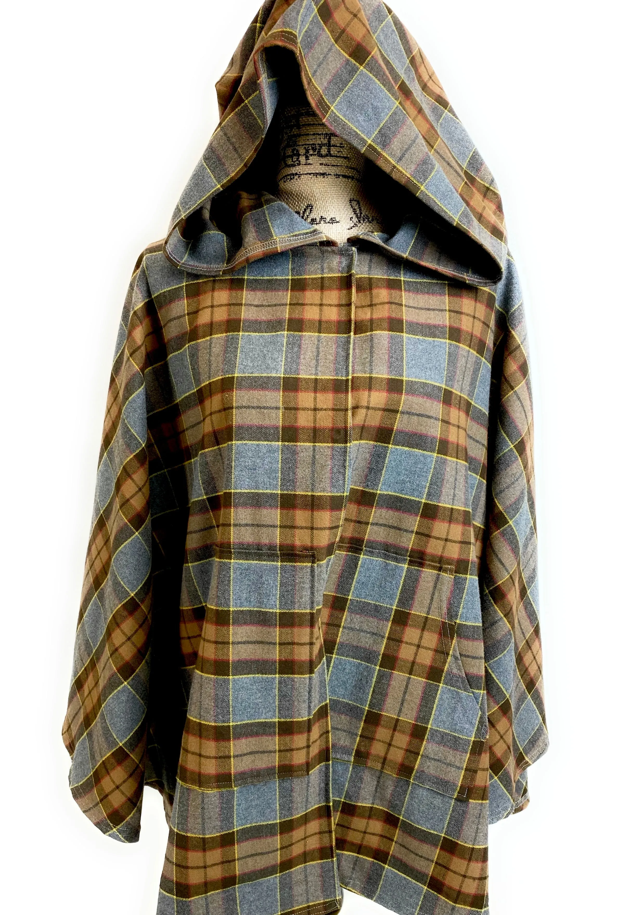 Hooded Poncho - Outlander Clan Fraser Inspired Tartan Hoodie