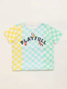 HOP Kids Multicolor Checkered T-Shirt