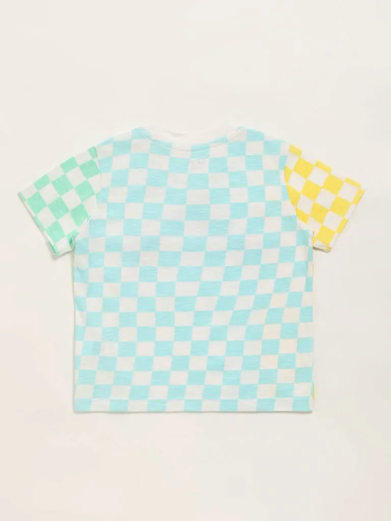 HOP Kids Multicolor Checkered T-Shirt