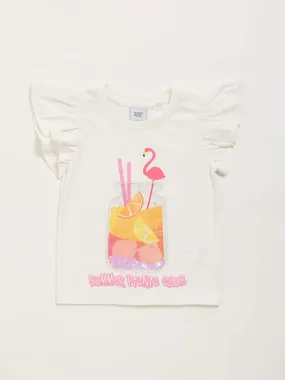 HOP Kids White Printed Top