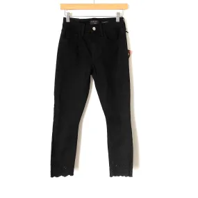 Jen 7 by 7 for all Mankind Black Eyelet Hem Skinny Jeans NWT- Size 2 (Jana Inseam 26”)