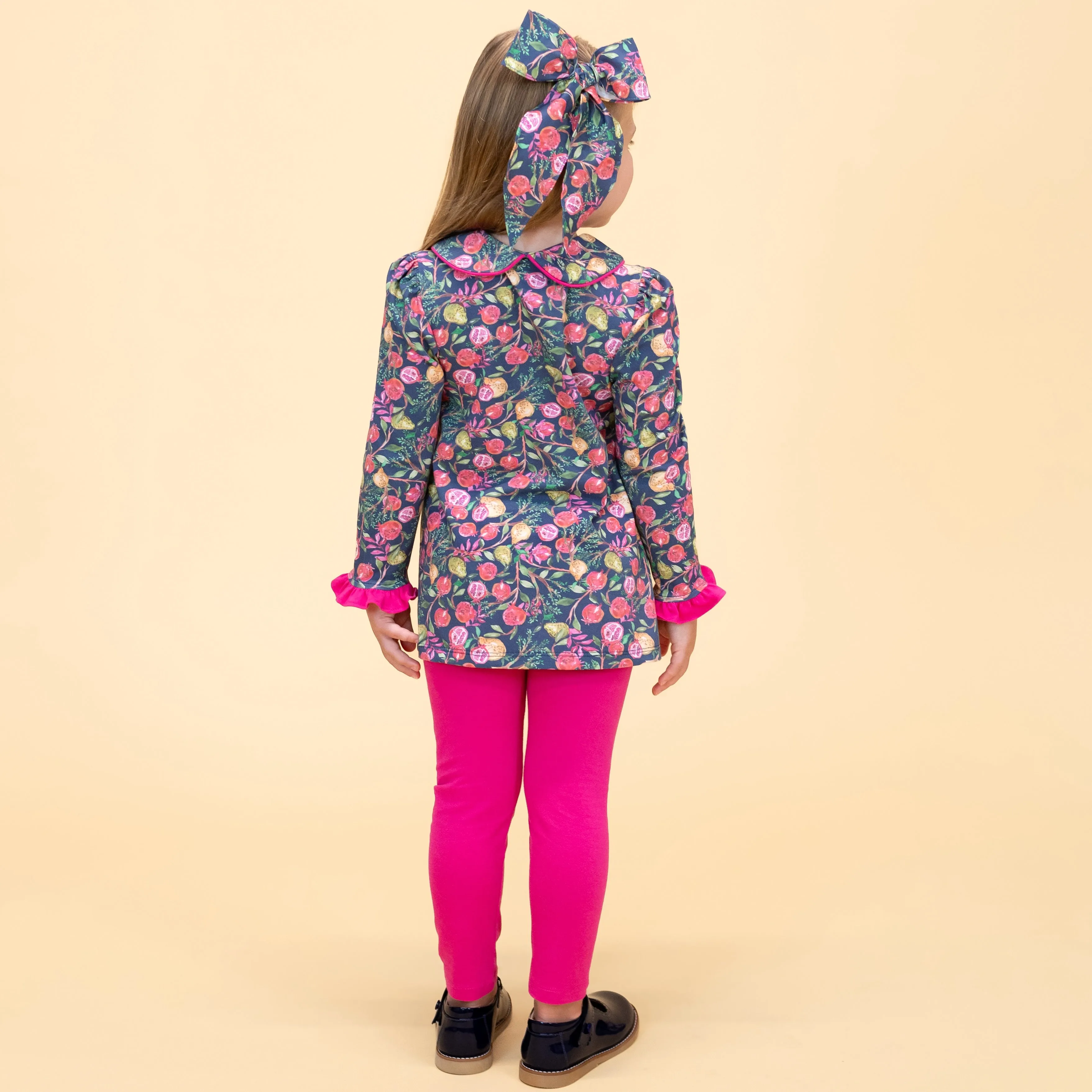 Juni Girl Shirt - Navy Pomegranate