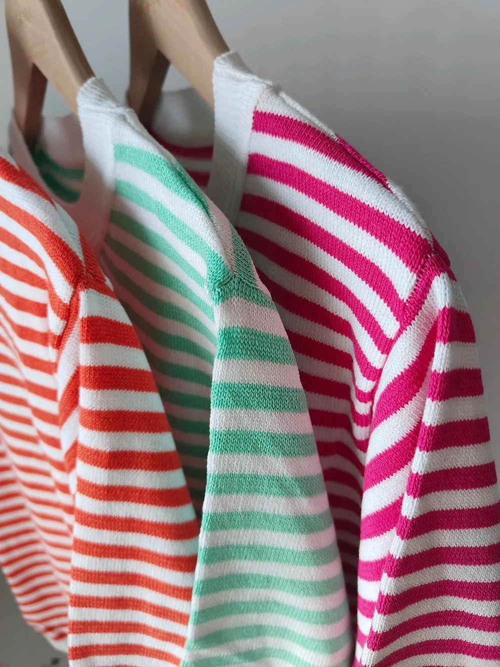 Kara Candy Color Breton Stipe Knit Tops