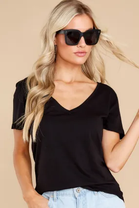 Kasey Black Modal V-Neck Tee