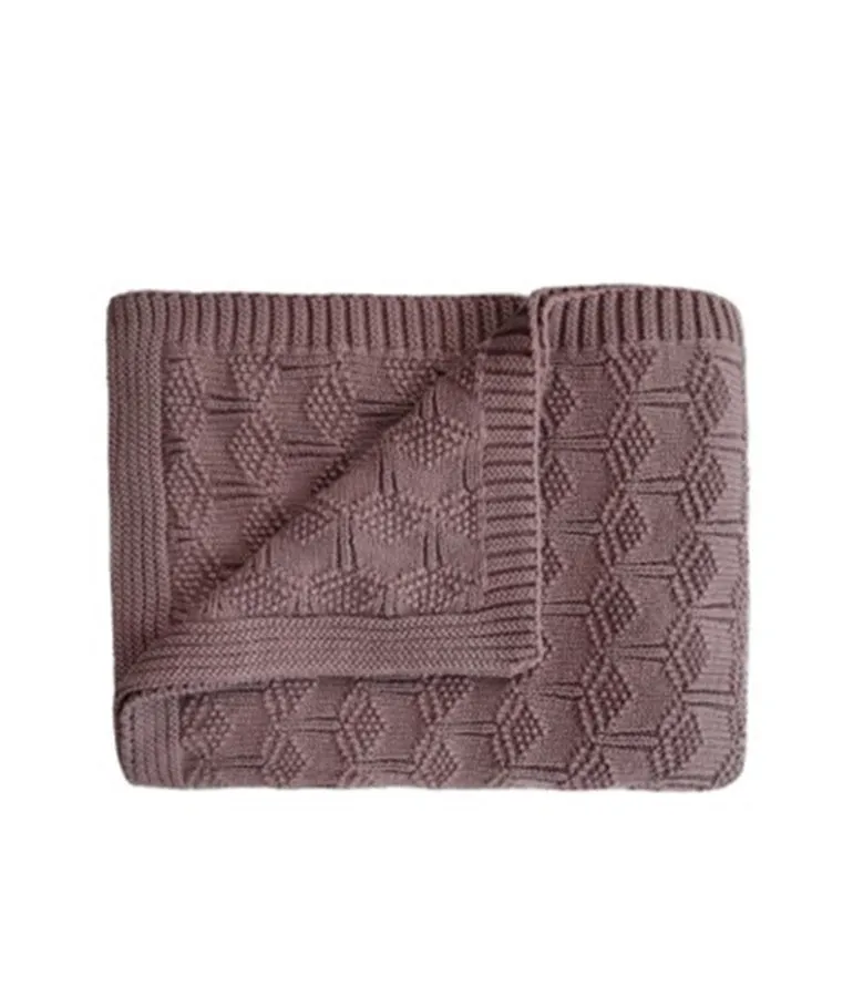 Knitted Organic-cotton Blanket - Desert Rose