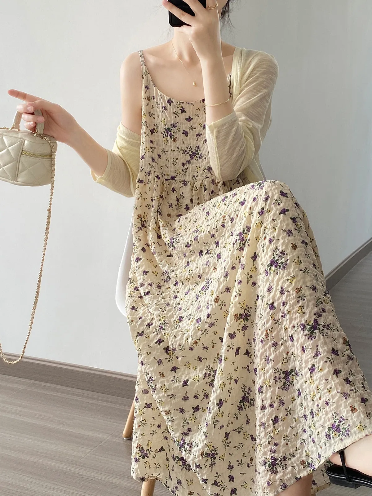 [Korean Style] 3 Colors Breathable See-through Fine Knit Crop Cardigan