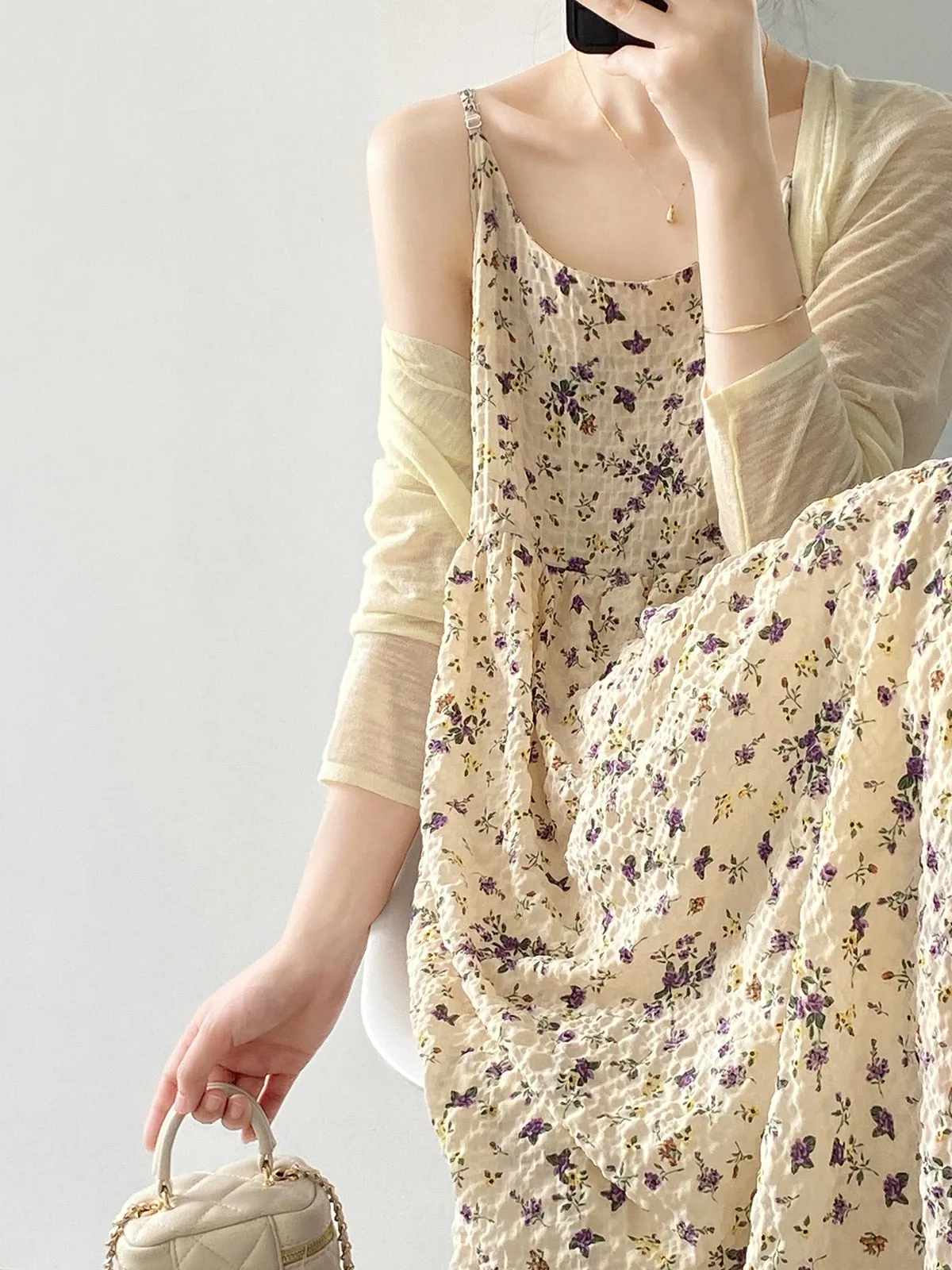 [Korean Style] 3 Colors Breathable See-through Fine Knit Crop Cardigan