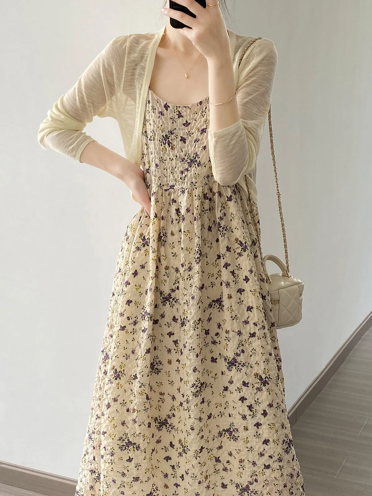 [Korean Style] 3 Colors Breathable See-through Fine Knit Crop Cardigan