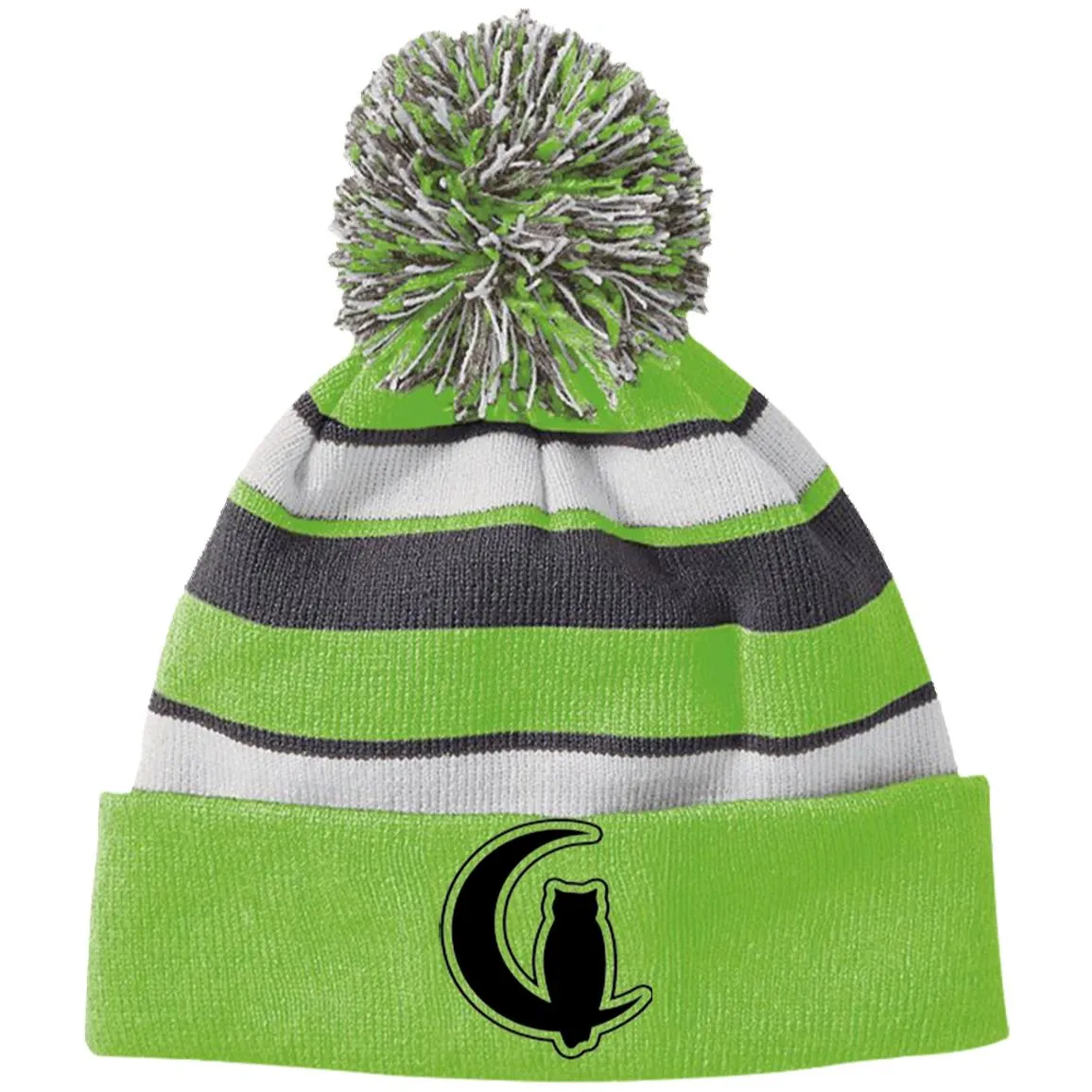 LaChouett BL Striped Beanie with Pom