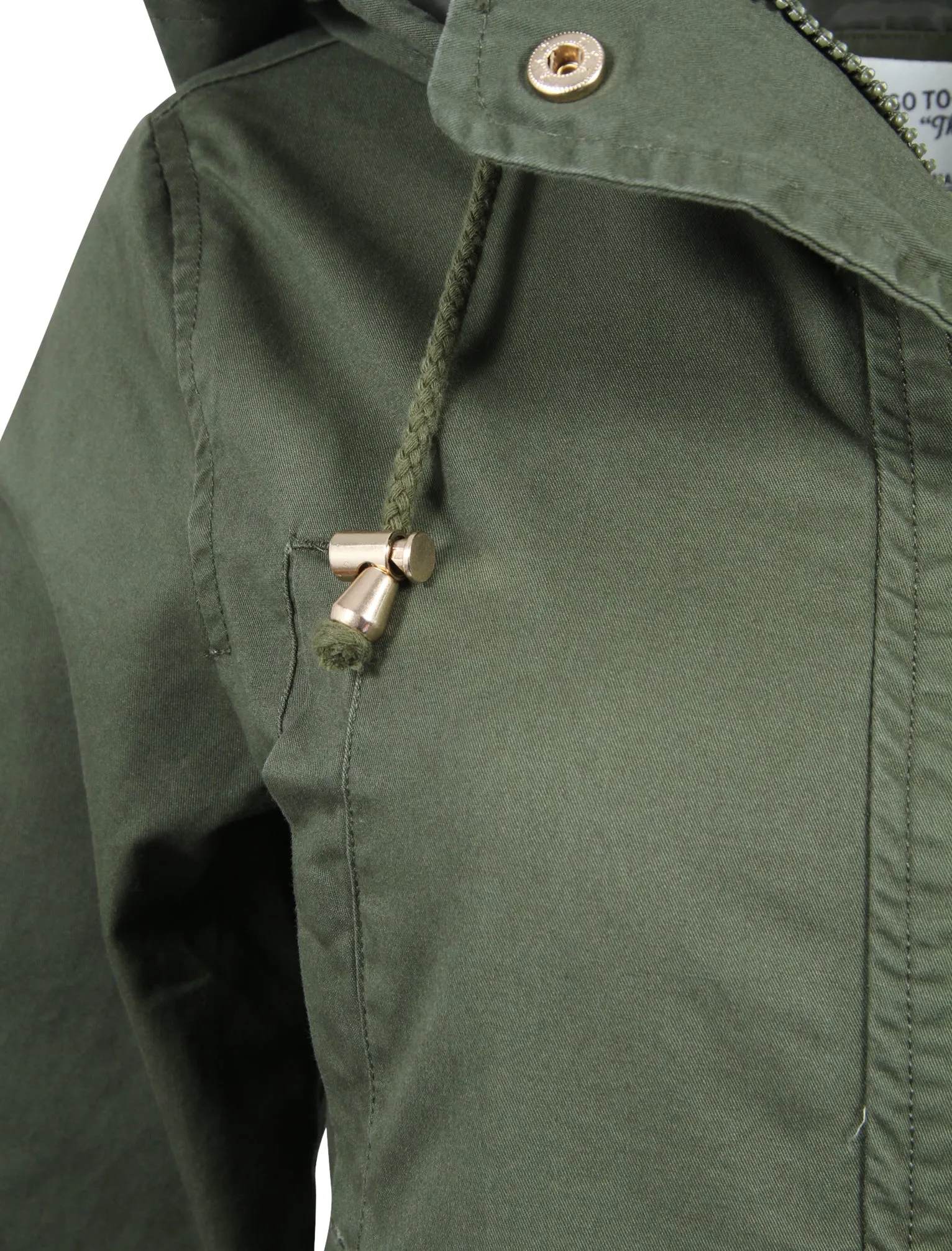 Latitude Cotton Twill Parka Jacket In Khaki - Tokyo Laundry