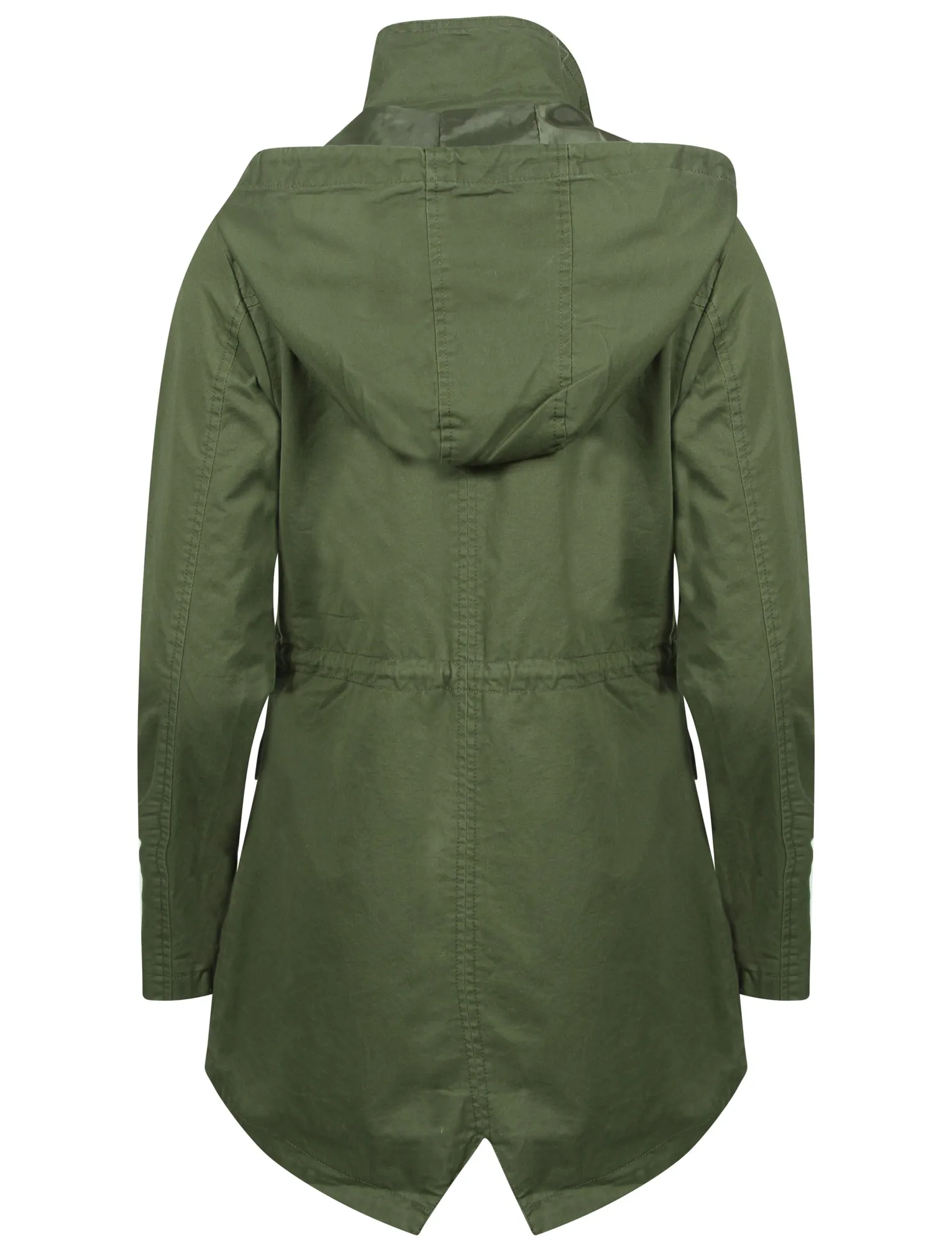 Latitude Cotton Twill Parka Jacket In Khaki - Tokyo Laundry