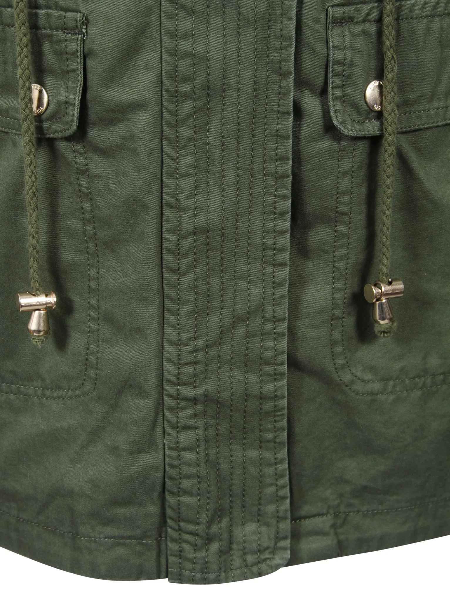 Latitude Cotton Twill Parka Jacket In Khaki - Tokyo Laundry