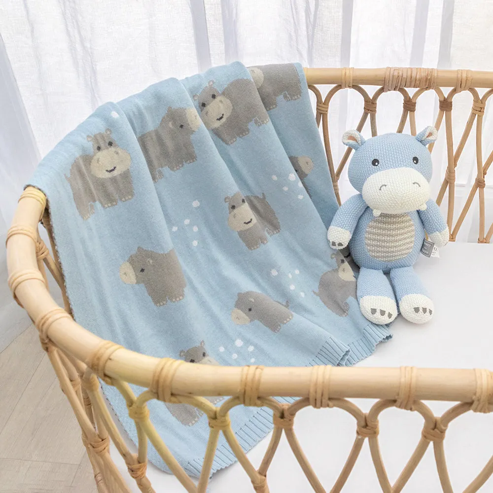 Living Textiles Whimsical Blanket - Hippo