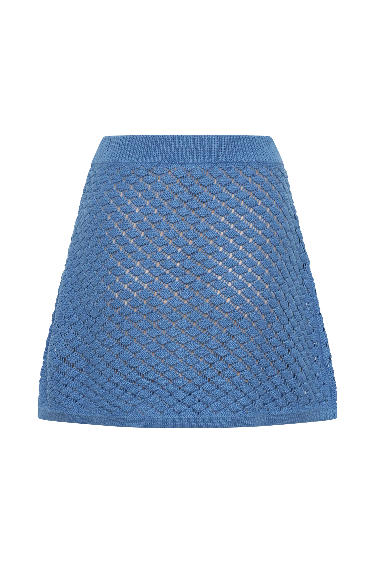 Lorenza Knit A-Line Mini Skirt - Periwinkle