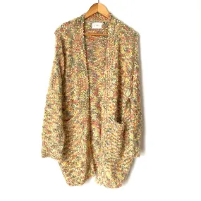 Lush Fuzzy Confetti Knit Open Cardigan- Size M