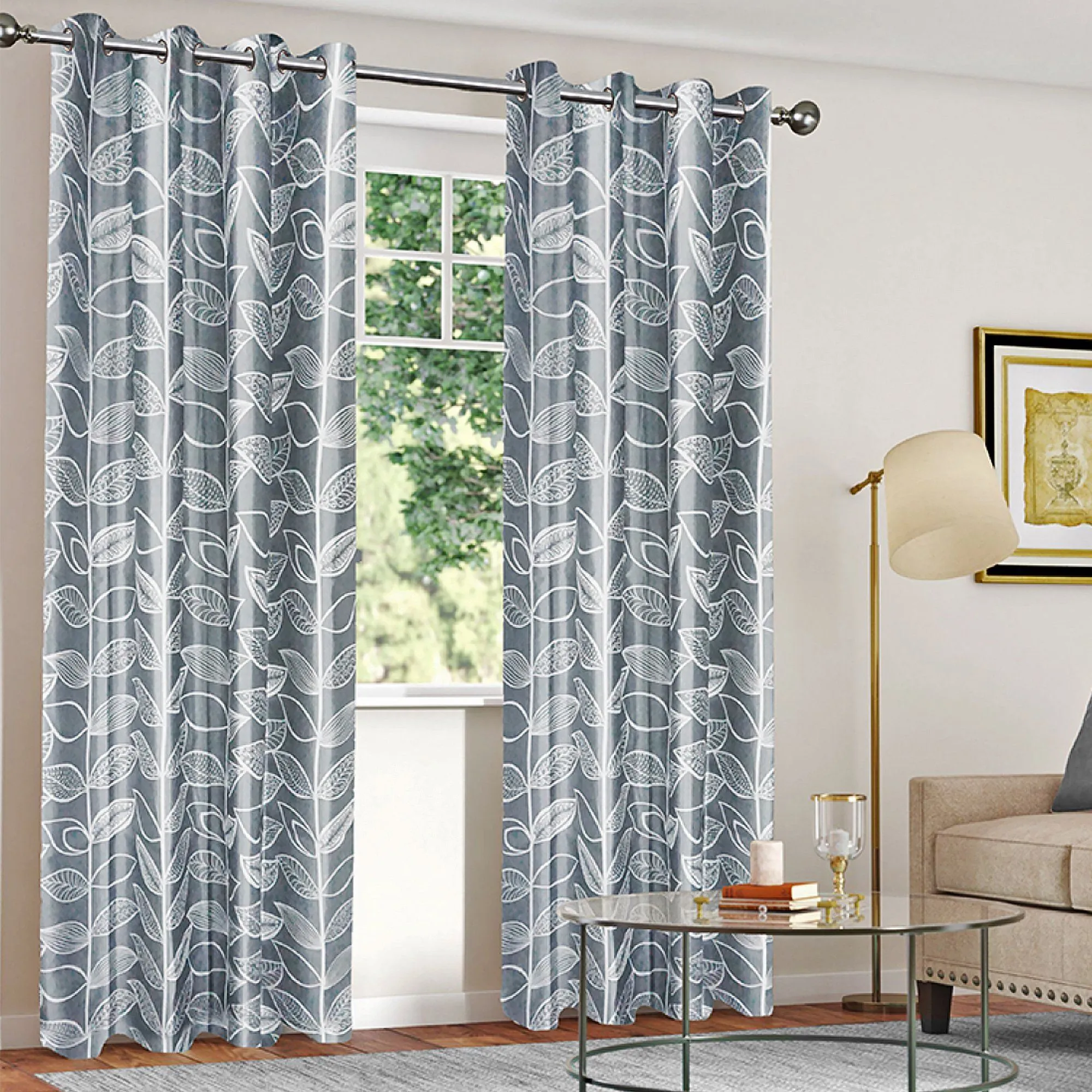 Mariana - 2 Pack Printed Faux Silk Grommet Panels