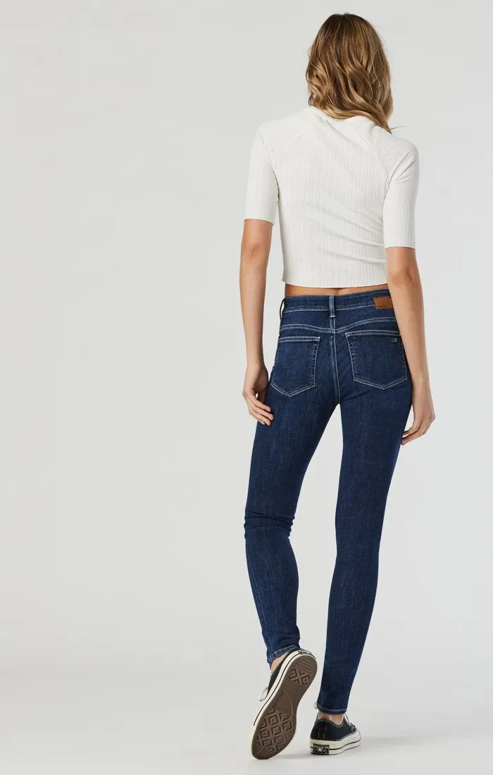 Mavi Alissa Dark Brushed Feather Blue Skinny Jean 30" Length
