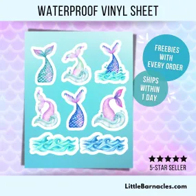 Mini Mermaid Sticker Sheet Cute Whimsical Small Sticker