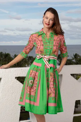Mrs Maisel Dress - Pink Green Gold Engineered