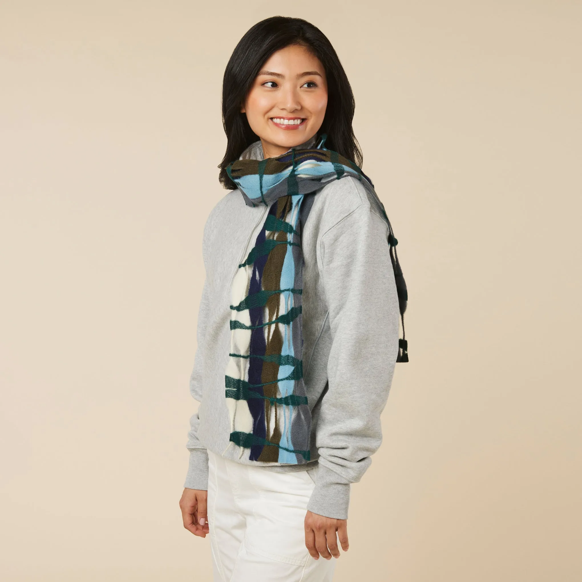 Nuno Threadstray Felted Wool Scarf - Cool Multi