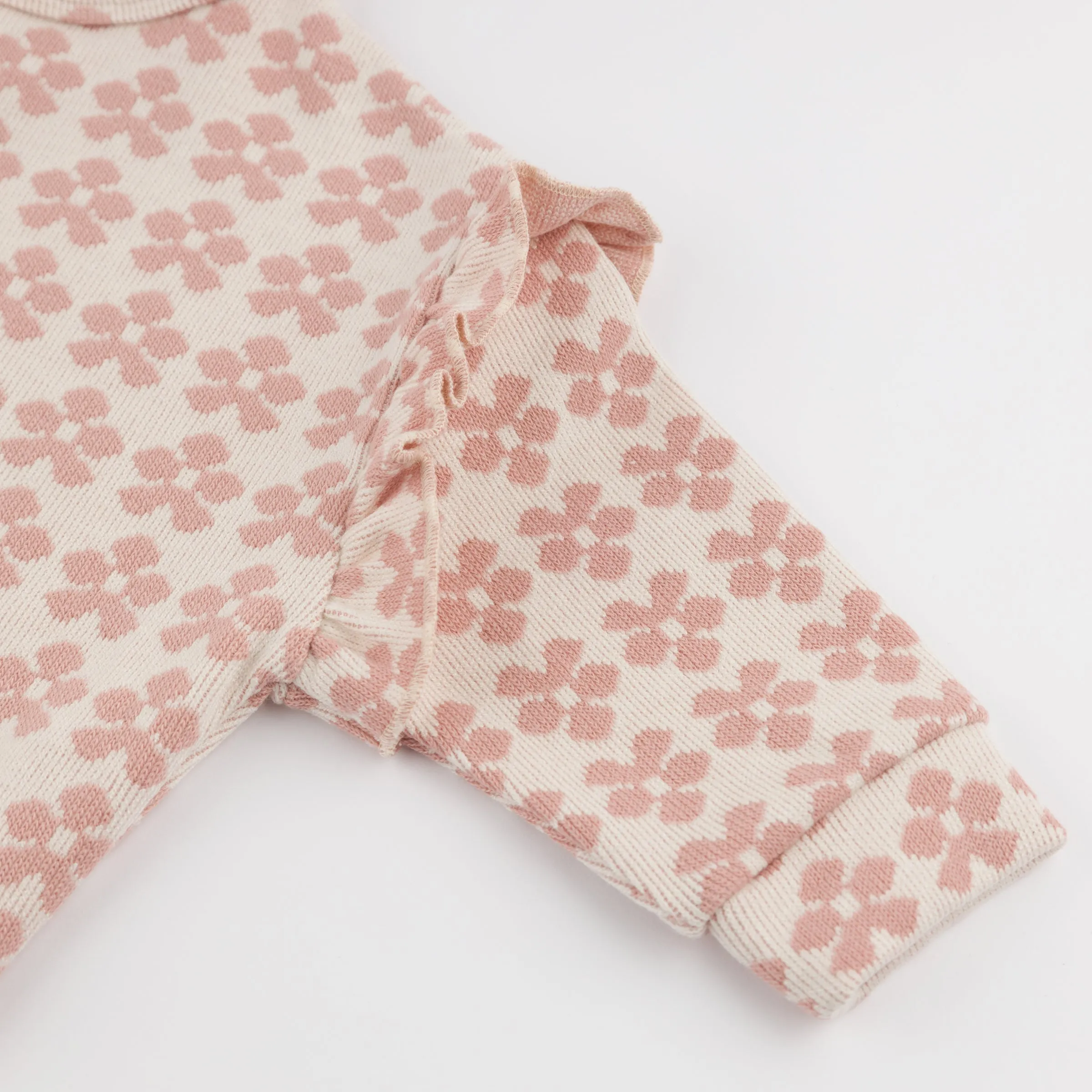 oh baby! Millie Slouch Double Knit Sweater - Mod Flowers - Blush
