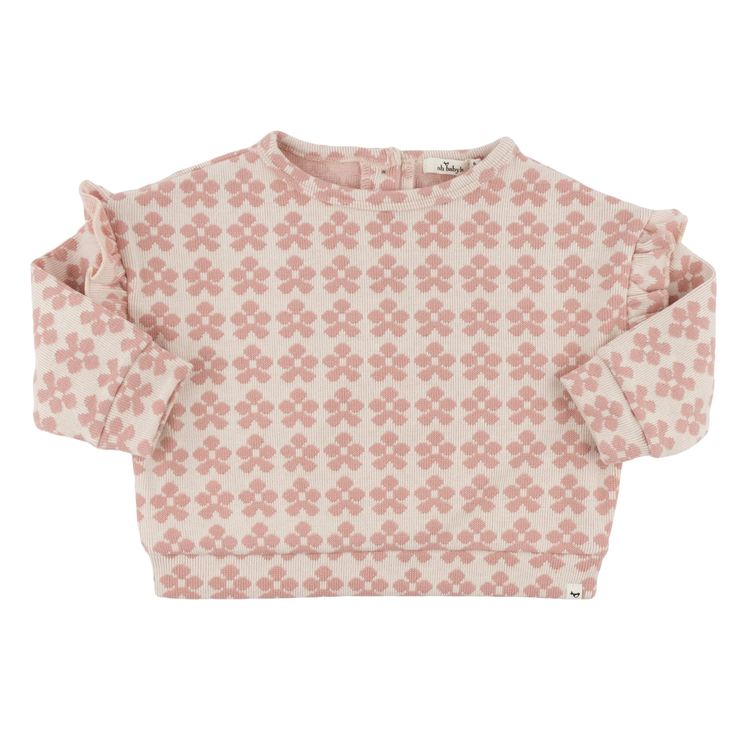 oh baby! Millie Slouch Double Knit Sweater - Mod Flowers - Blush